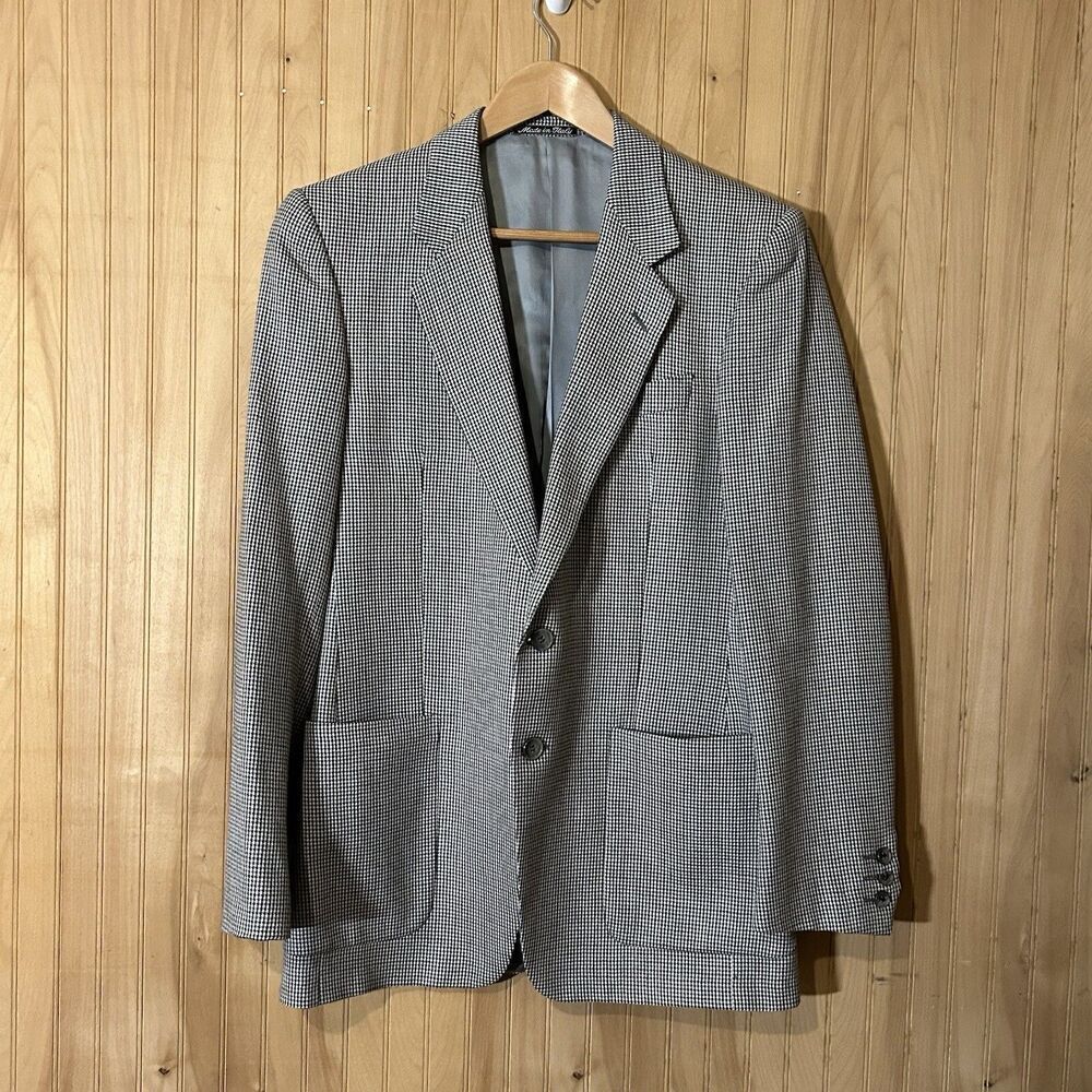 Sidi by GFT Made in Italy Men 39R Wool Sport Coat Jacket Blazer Small Check